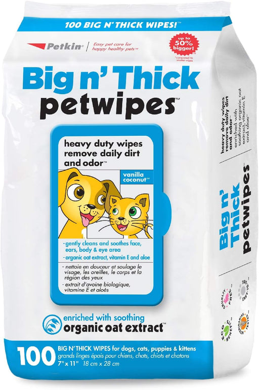 Petkin Big N' Thick Petwipes