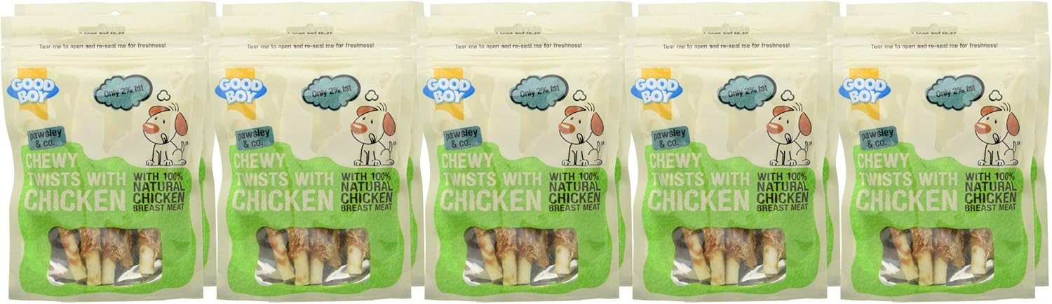 Good Boy Dog Treats Chewy Twisters with Real Chicken