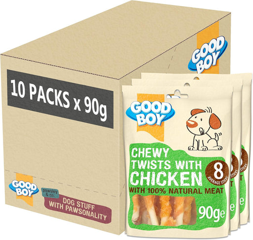 Good Boy Dog Treats Chewy Twisters with Real Chicken